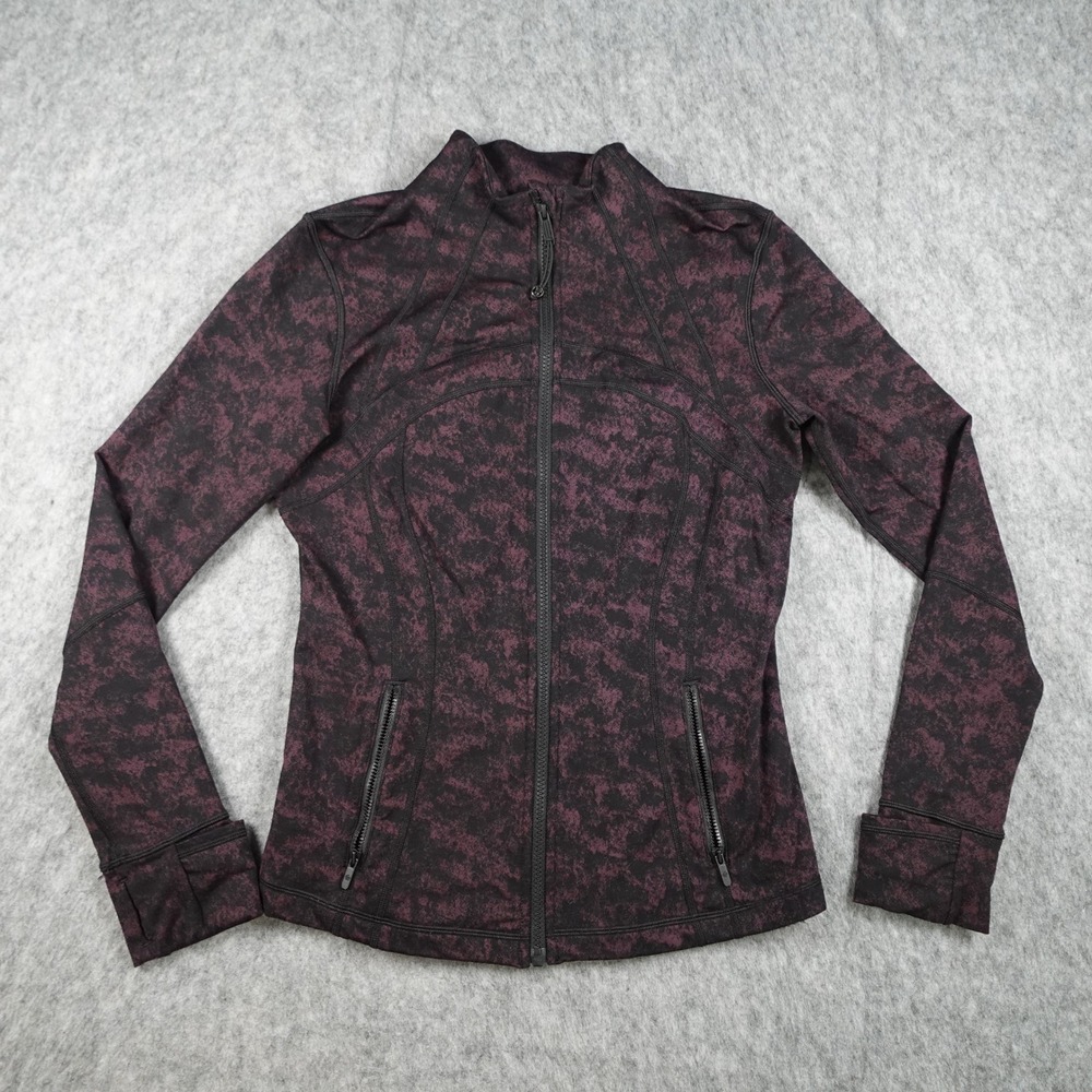 Lululemon Jacket Womens 10 Purple Black Define Luxtreme Full Zip